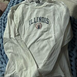 White University of Illinois Long Sleeve Shirt